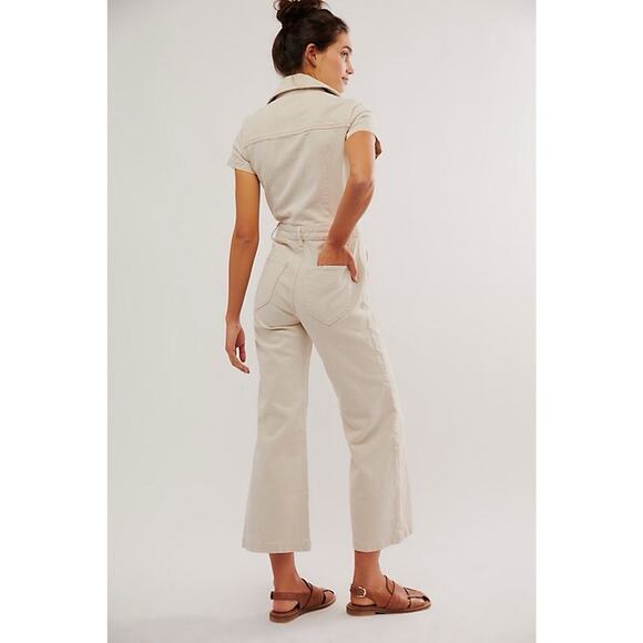 Rollas Jumpsuit White/Ivory/Cream Denim S Free People Western boho cowgirl - Picture 4 of 4